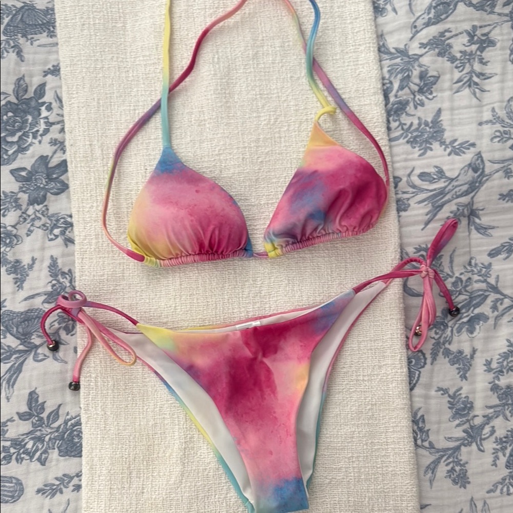 Multicolor Tie-Dye Bikini Set